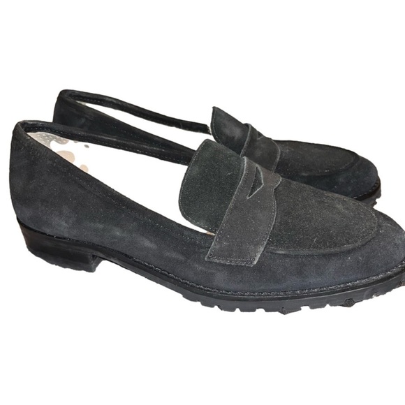 𝅺Talbots Cassidy Black Suede Loafer Sherpa Lined, Size 8 - Picture 4 of 7
